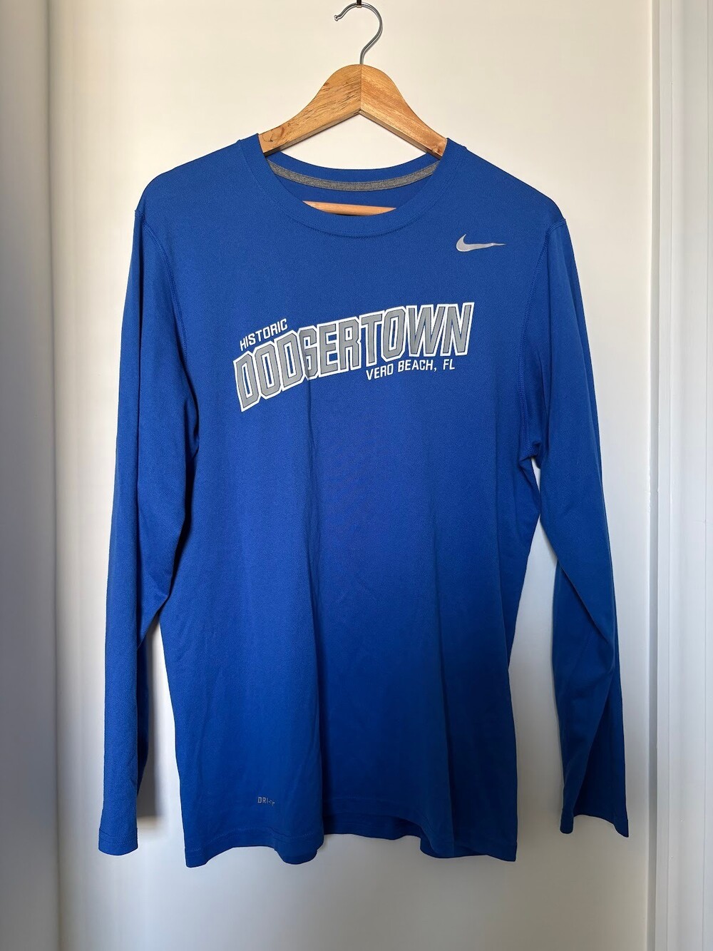 Nike Dri-Fit Long Sleeve Tee Dodgertown Royal Blue Men's M
